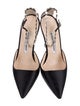 Manolo Blahnik Satin Crystal Embellishments D'Orsay Pumps