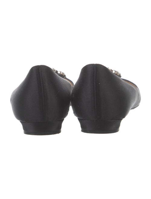 Manolo Blahnik Satin Crystal Embellishments Flats