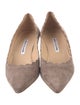 Manolo Blahnik Suede Scalloped Accent Pumps