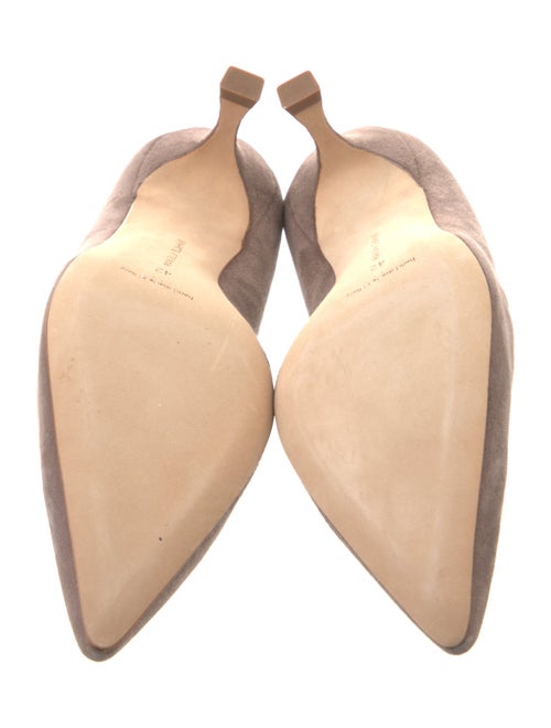Manolo Blahnik Suede Scalloped Accent Pumps