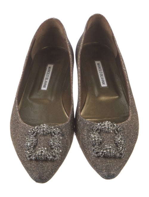 Manolo Blahnik Crystal Embellishments Flats