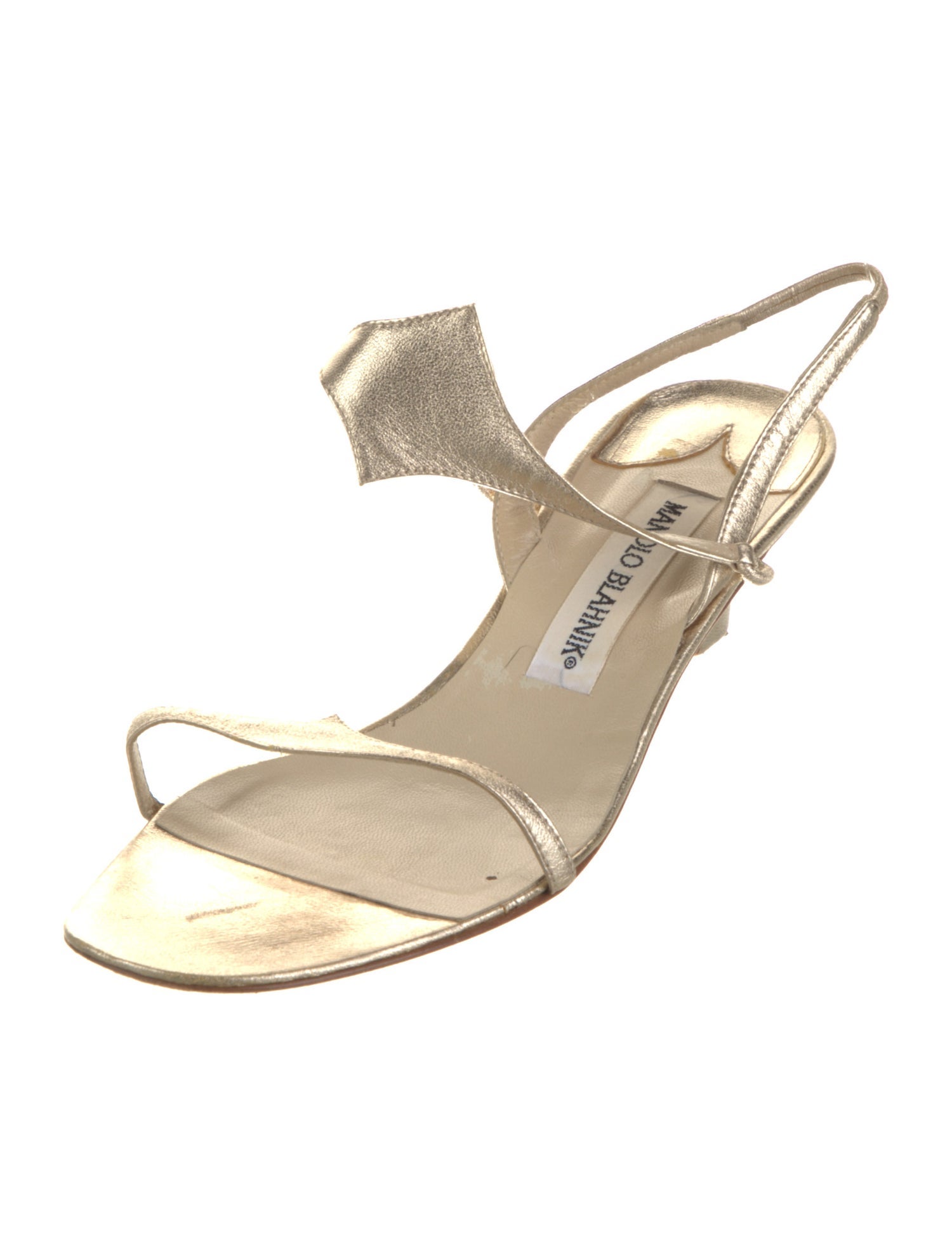 Manolo Blahnik Leather Slingback Sandals