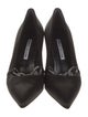 Manolo Blahnik Satin Chain-Link Accents Pumps