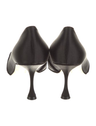 Manolo Blahnik Satin Chain-Link Accents Pumps