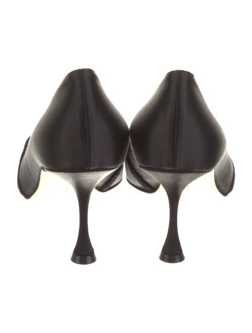 Manolo Blahnik Satin Chain-Link Accents Pumps