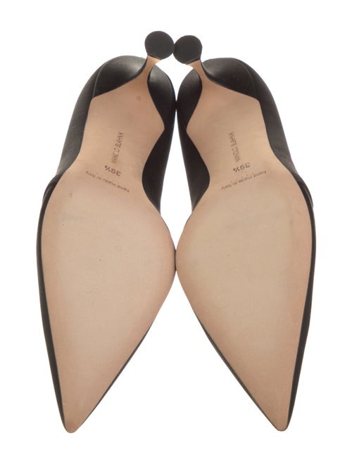 Manolo Blahnik Satin Chain-Link Accents Pumps