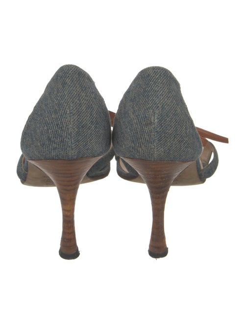 Manolo Blahnik Denim Slingback Sandals