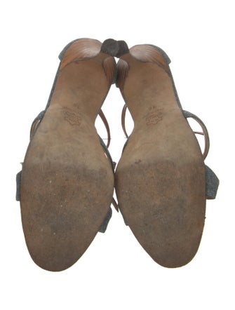 Manolo Blahnik Denim Slingback Sandals