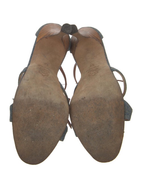 Manolo Blahnik Denim Slingback Sandals