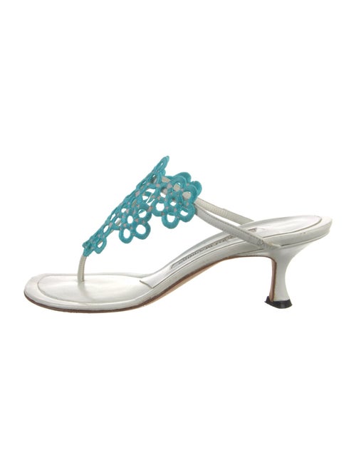 Manolo Blahnik Leather Slides