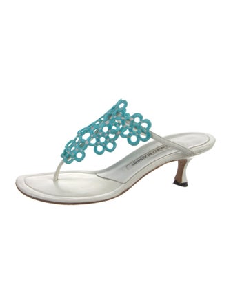 Manolo Blahnik Leather Slides