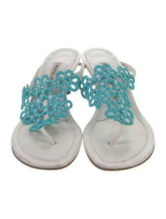 Manolo Blahnik Leather Slides