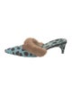 Manolo Blahnik Ponyhair Animal Print Mules