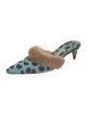 Manolo Blahnik Ponyhair Animal Print Mules