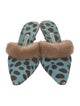 Manolo Blahnik Ponyhair Animal Print Mules
