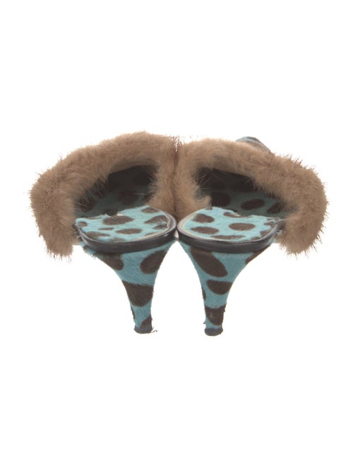Manolo Blahnik Ponyhair Animal Print Mules