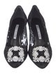 Manolo Blahnik Canvas Lace Pattern Pumps