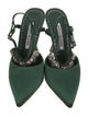 Manolo Blahnik Satin Crystal Embellishments Slingback Pumps
