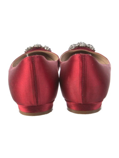 Manolo Blahnik Satin Crystal Embellishments Flats