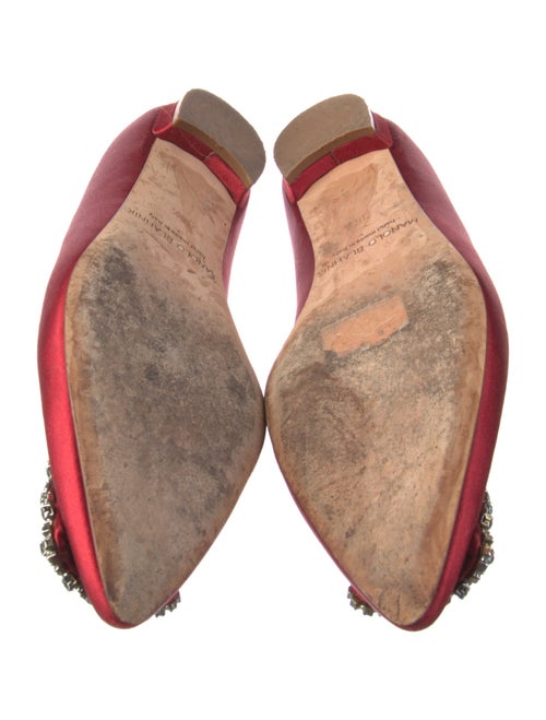 Manolo Blahnik Satin Crystal Embellishments Flats