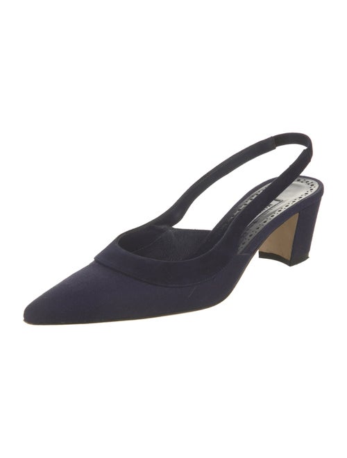 Manolo Blahnik Canvas Slingback Pumps