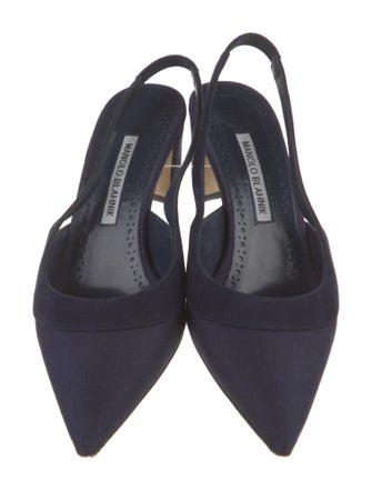 Manolo Blahnik Canvas Slingback Pumps