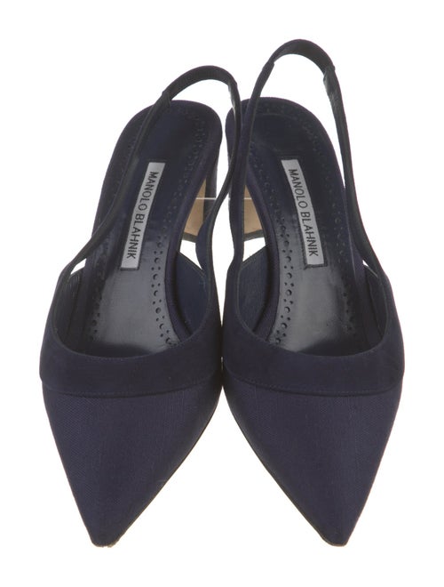 Manolo Blahnik Canvas Slingback Pumps