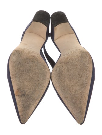 Manolo Blahnik Canvas Slingback Pumps