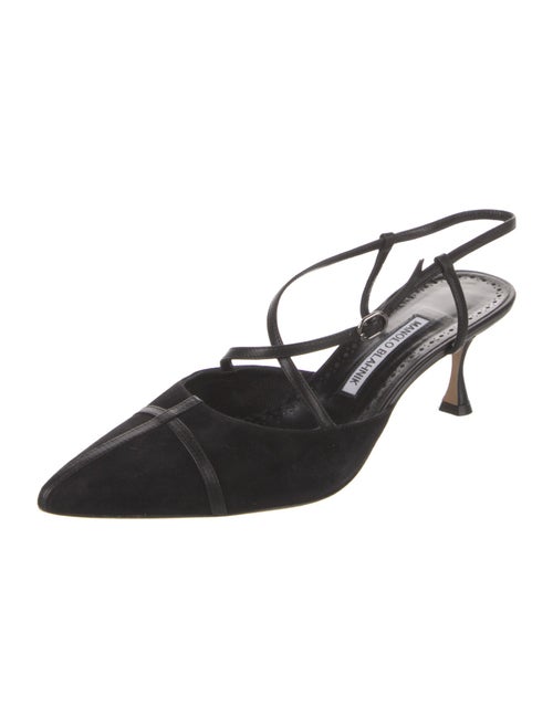 Manolo Blahnik Suede Slingback Pumps