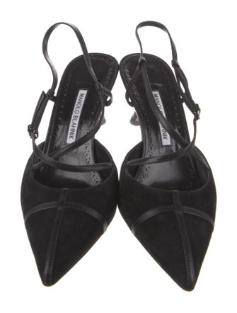Manolo Blahnik Suede Slingback Pumps