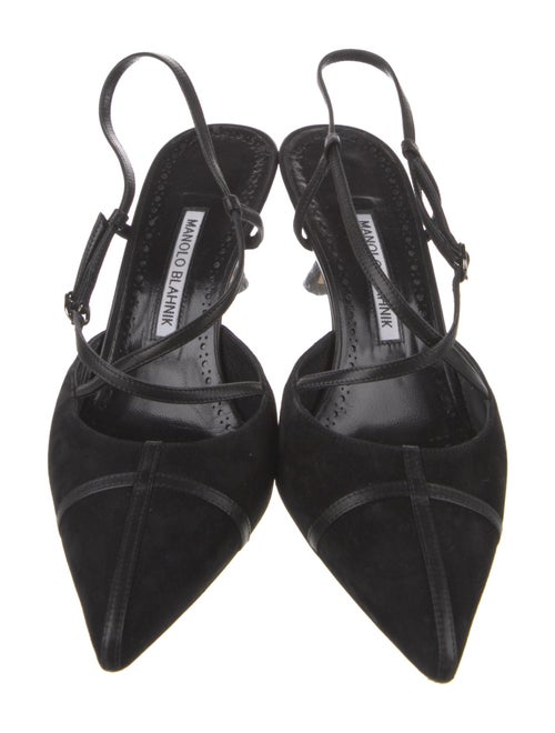 Manolo Blahnik Suede Slingback Pumps