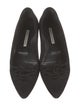 Manolo Blahnik Suede Bow Accents Ballet Flats
