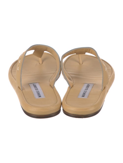 Manolo Blahnik Leather T-Strap Sandals