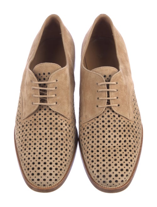 Manolo Blahnik Suede Lasercut Accents Oxfords