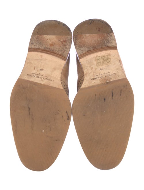 Manolo Blahnik Suede Lasercut Accents Oxfords