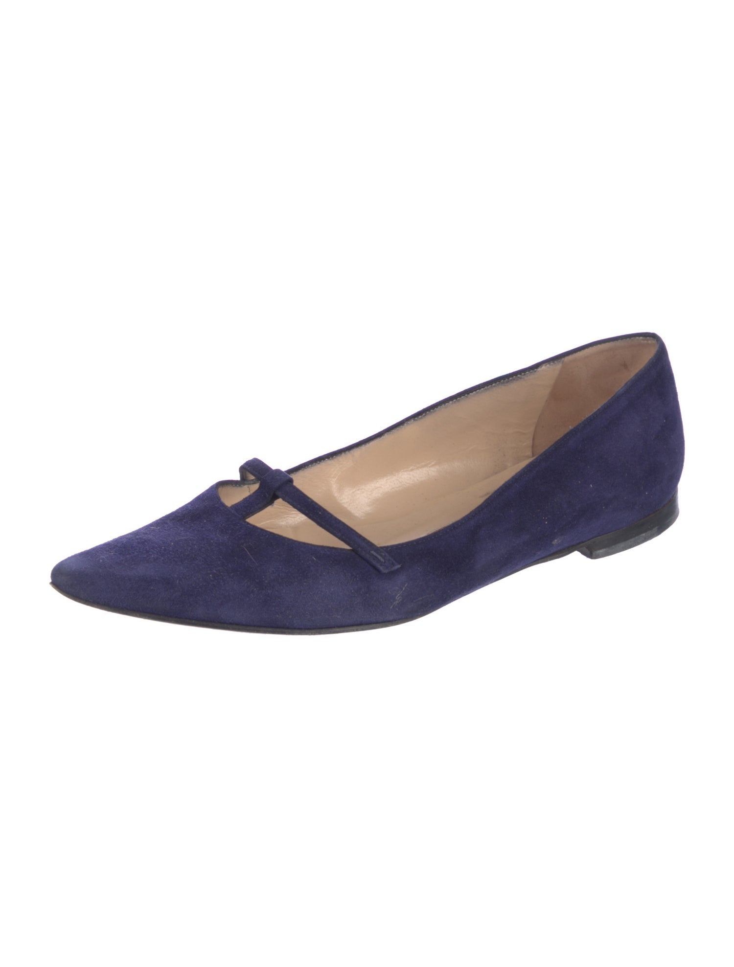 Manolo Blahnik Suede Mary Jane Flats