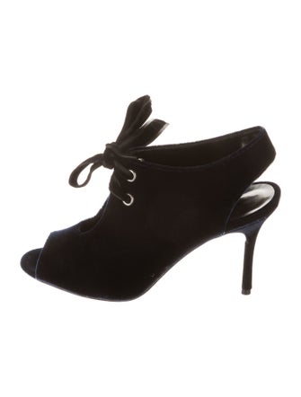 Manolo Blahnik Velvet Slingback Sandals