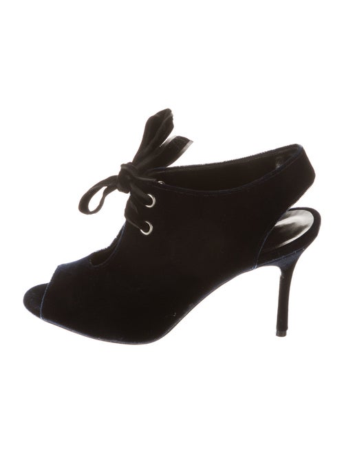 Manolo Blahnik Velvet Slingback Sandals