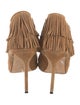 Manolo Blahnik Suede Fringe Trim Accent Pumps