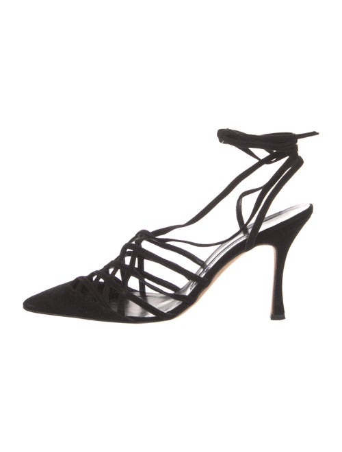 Manolo Blahnik Suede Slingback Pumps