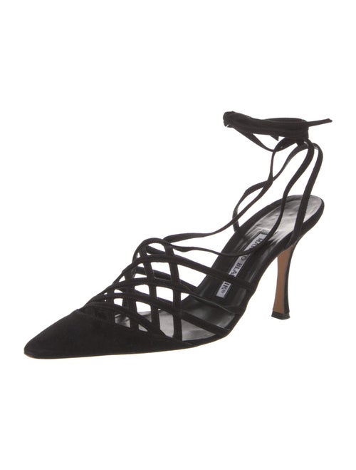 Manolo Blahnik Suede Slingback Pumps