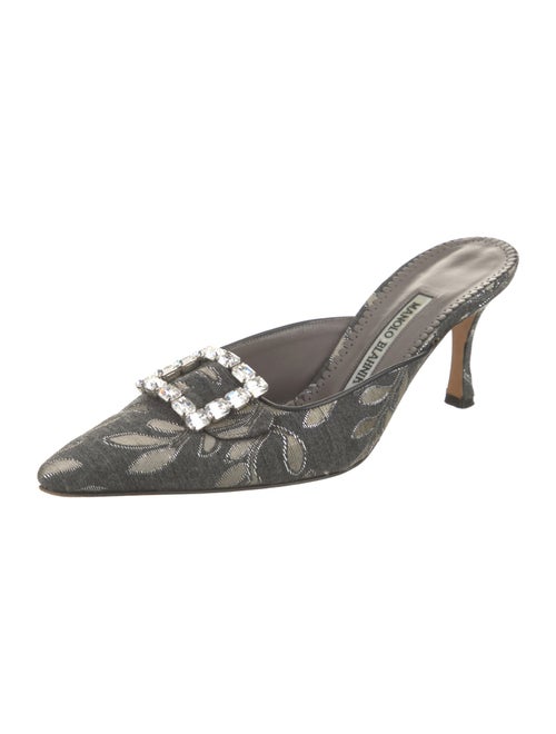 Manolo Blahnik Printed Crystal Embellishments Mules