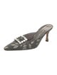 Manolo Blahnik Printed Crystal Embellishments Mules
