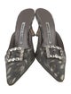 Manolo Blahnik Printed Crystal Embellishments Mules