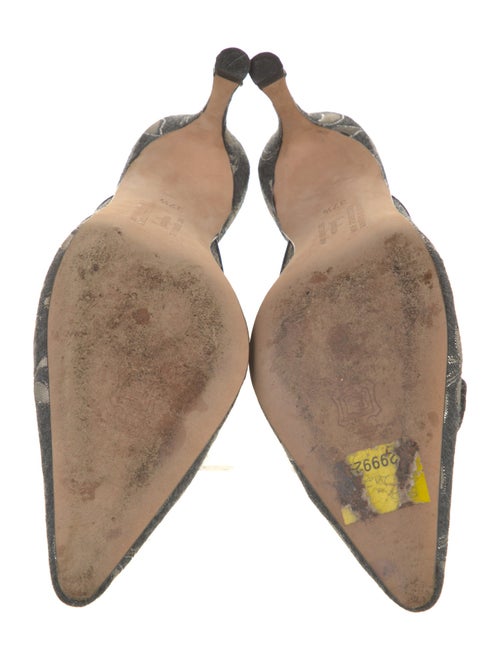 Manolo Blahnik Printed Crystal Embellishments Mules