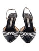 Manolo Blahnik Leather Patterned Slingback Sandals