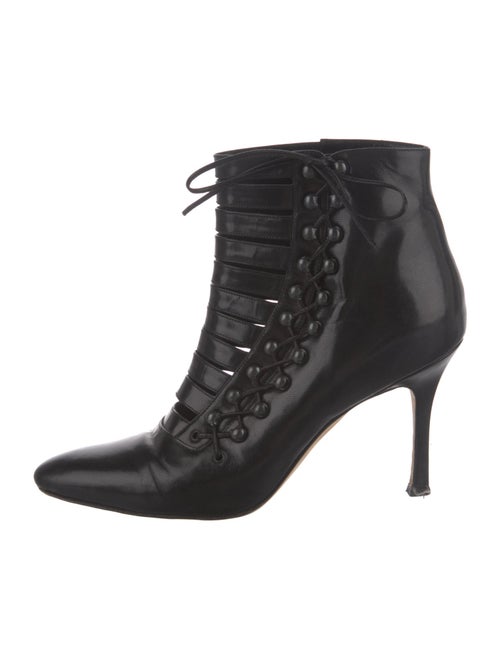 Manolo Blahnik Leather Lace-Up Boots