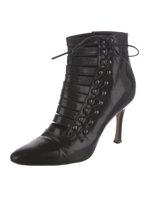 Manolo Blahnik Leather Lace-Up Boots