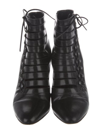Manolo Blahnik Leather Lace-Up Boots
