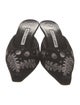 Manolo Blahnik Suede Graphic Print Mules